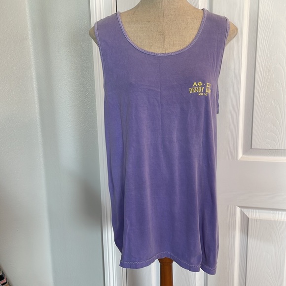 Alpha Phi Sigma Chi let’s go to NOLA Tank top purple Mardi Gras M medium - Picture 4 of 8
